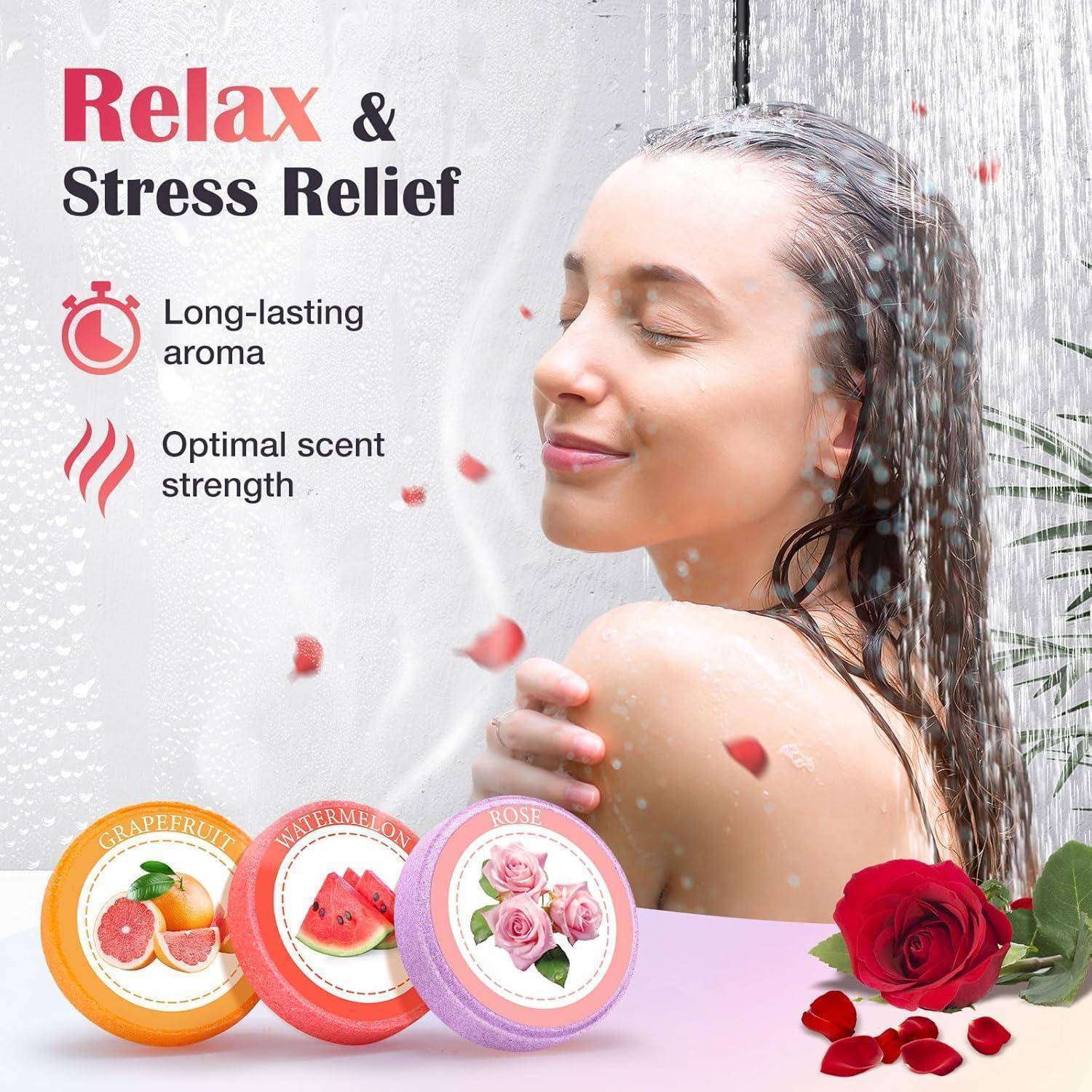 Duschbomben Aromatherapie Set, 8 Stück - Adventskalender Füllung