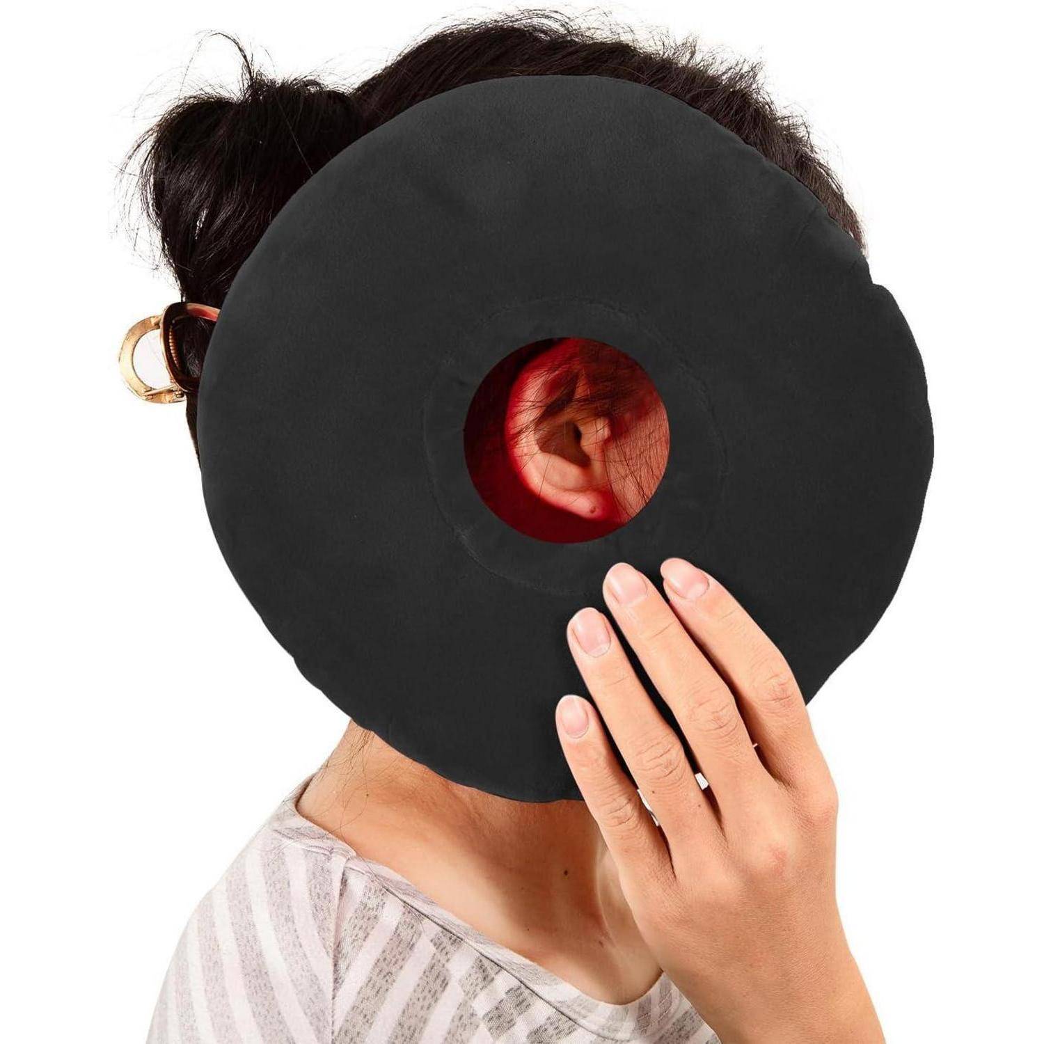 Ohrkissen Piercing Donut Loch Seitenschläfer Black