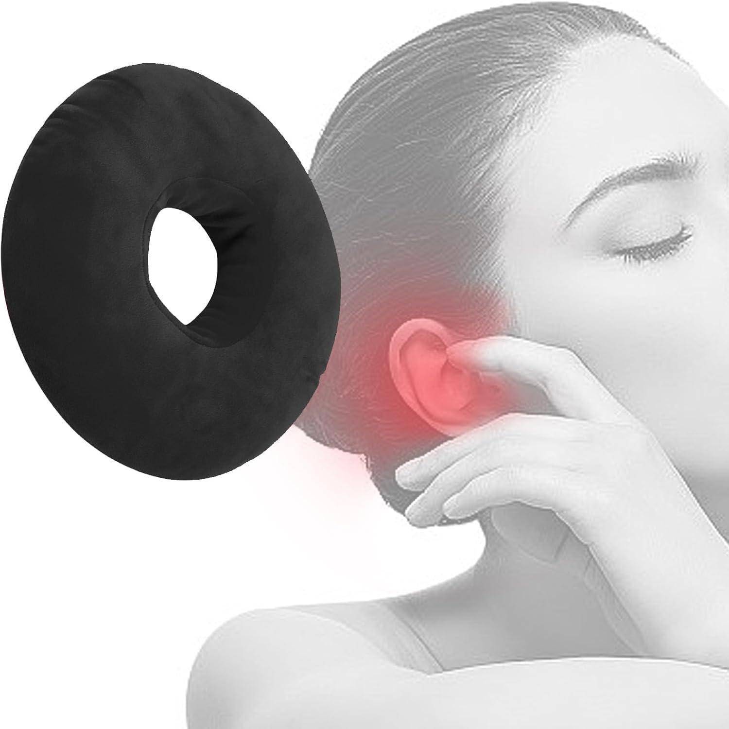 Ohrkissen Piercing Donut Loch Seitenschläfer Black
