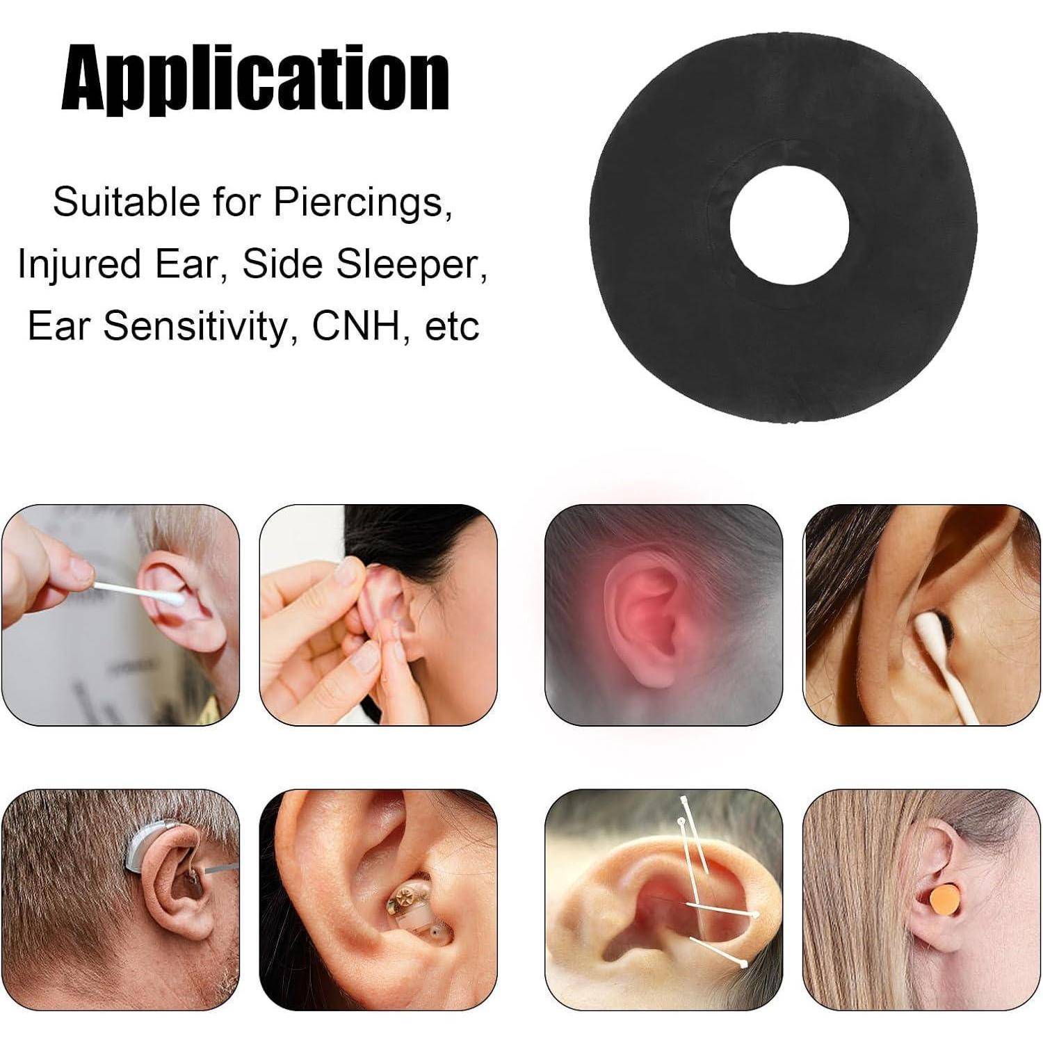 Ohrkissen Piercing Donut Loch Seitenschläfer Black
