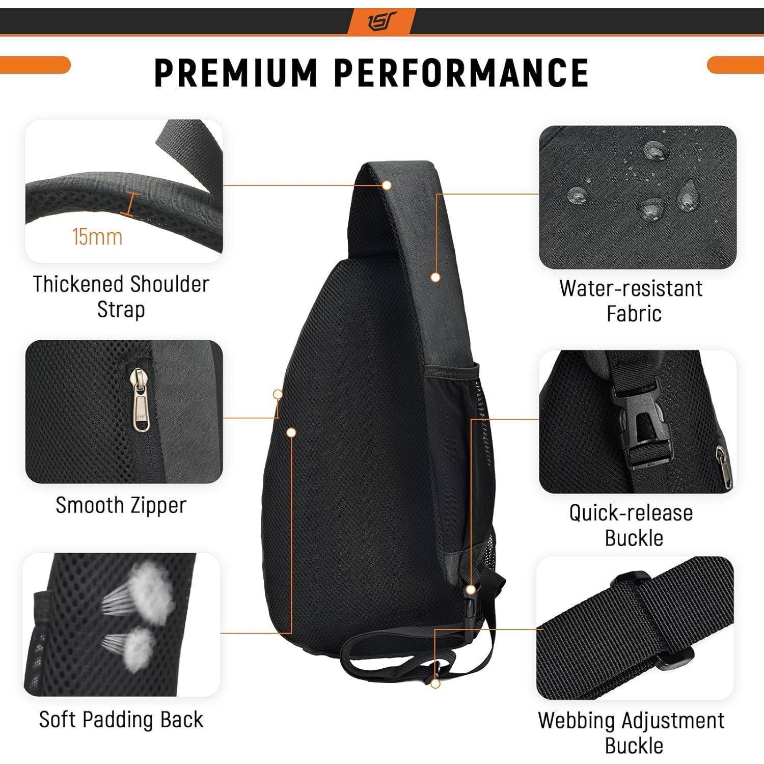 Brusttasche Herren 9L Sling Bag Crossbody Tasche Anti-Diebstahl