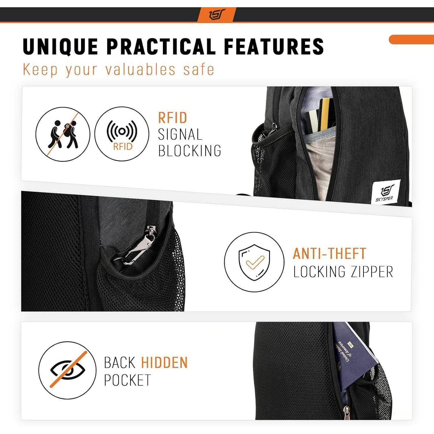 Brusttasche Herren 9L Sling Bag Crossbody Tasche Anti-Diebstahl