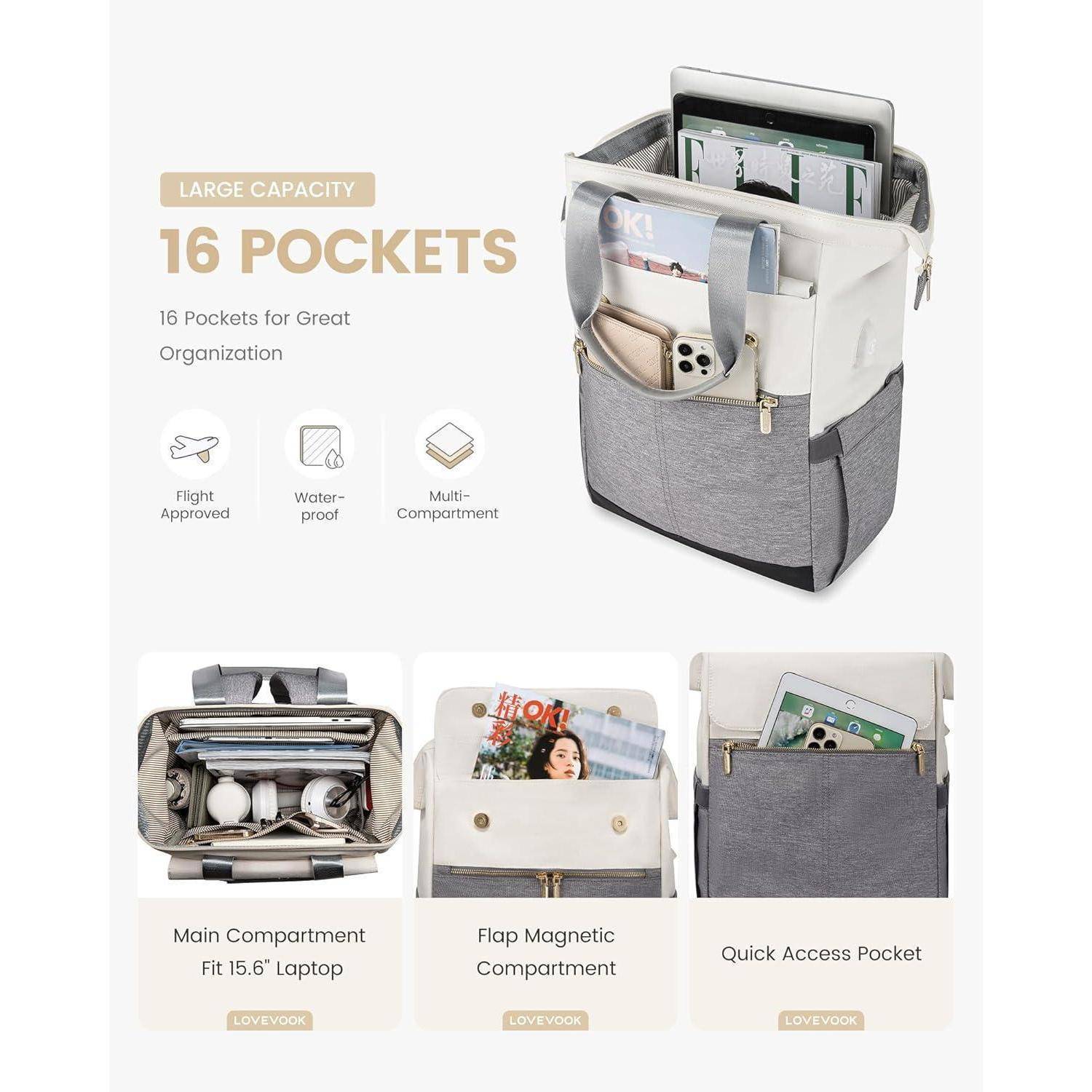 Rucksack Damen klein 2 in 1 Handtasche Laptop Schulrucksack