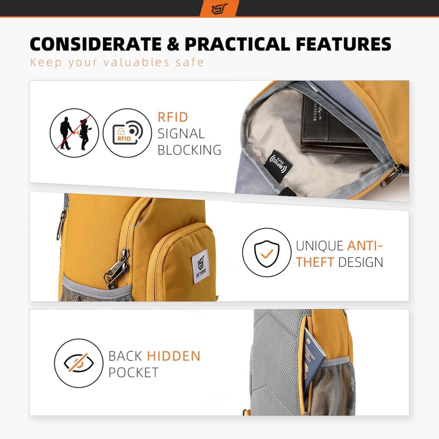 Brusttasche Sling Crossbody Klein Leicht Herren Urbnax7-aprikose