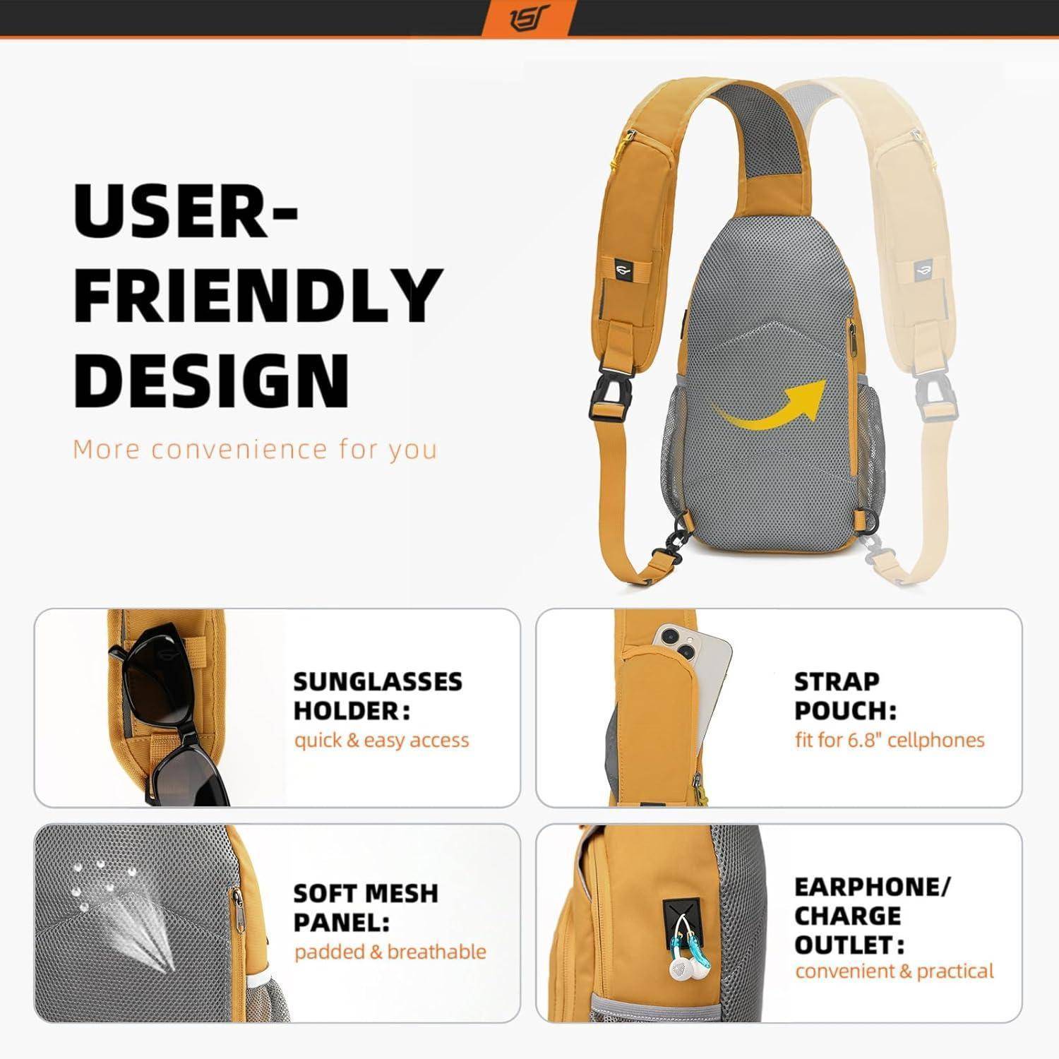 Brusttasche Sling Crossbody Klein Leicht Herren Urbnax7-aprikose