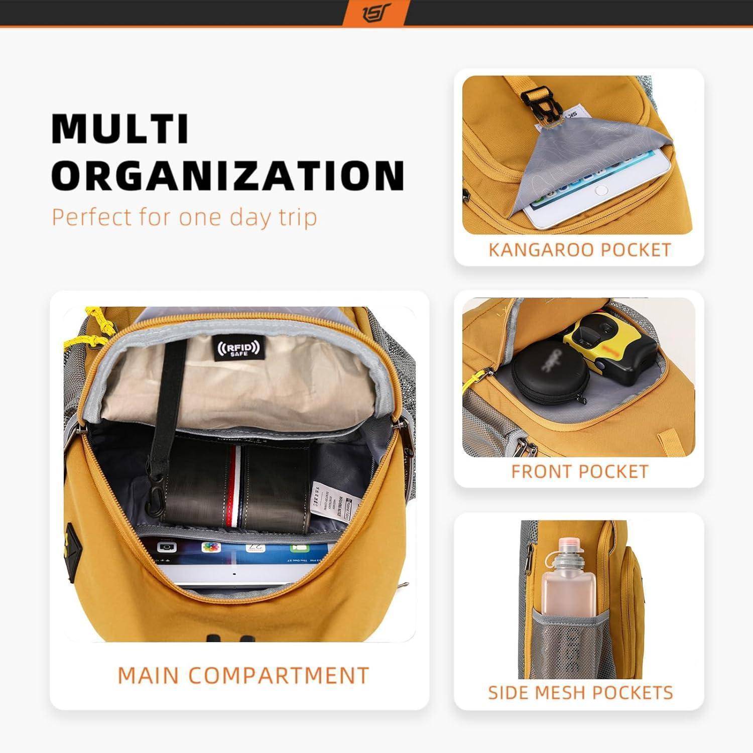 Brusttasche Sling Crossbody Klein Leicht Herren Urbnax7-aprikose