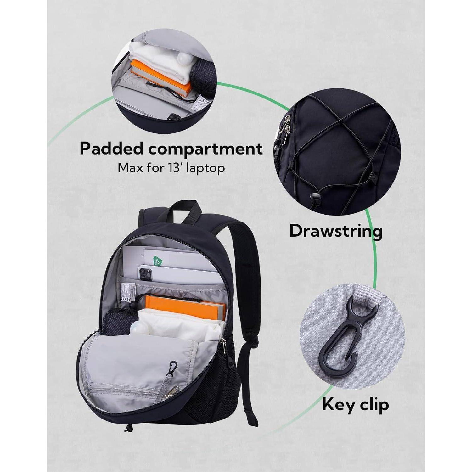 Rucksack 12L Wanderrucksack Daypack Outdoor Brustschnalle Schwarz