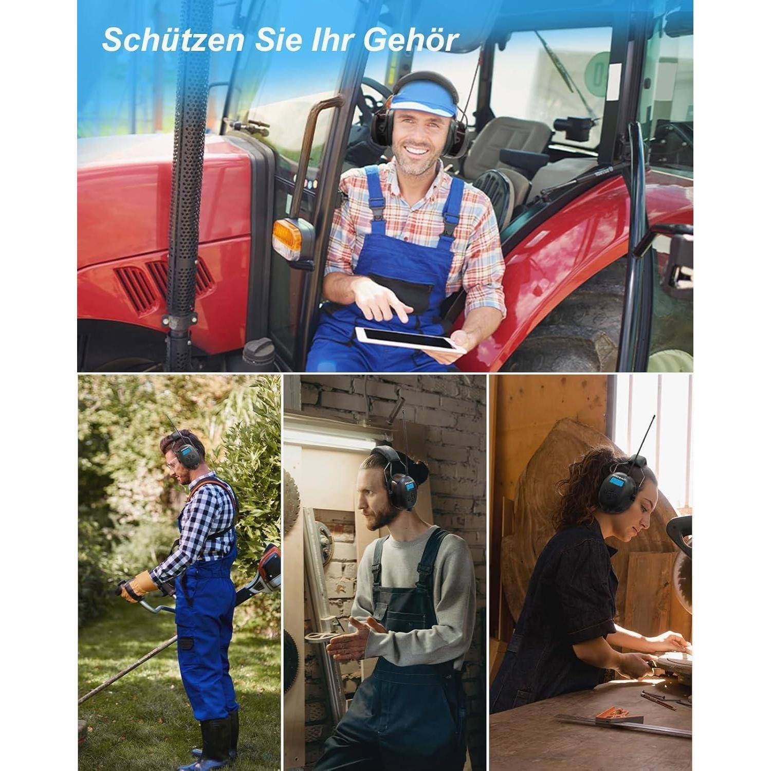 Gehörschutz Radio Bluetooth DAB FM SNR31dB Mikrofon Schwarz