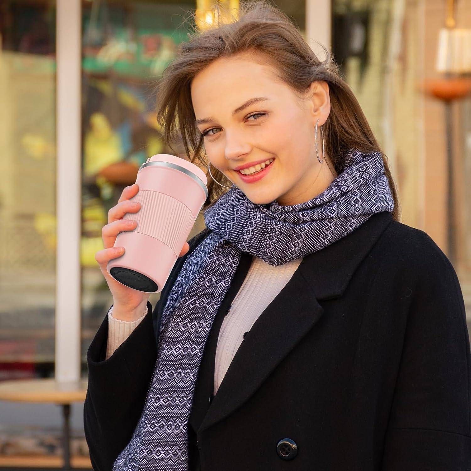 Thermobecher Isolierbecher Edelstahl Travel Mug 380ml mit Deckel