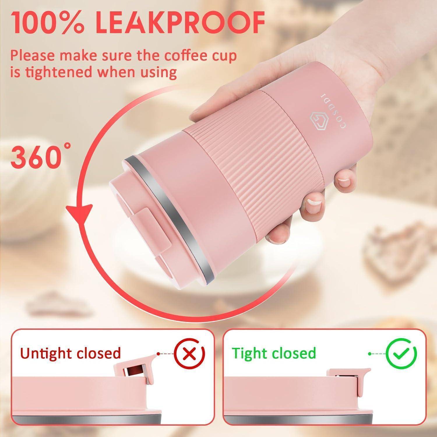 Thermobecher Isolierbecher Edelstahl Travel Mug 380ml mit Deckel