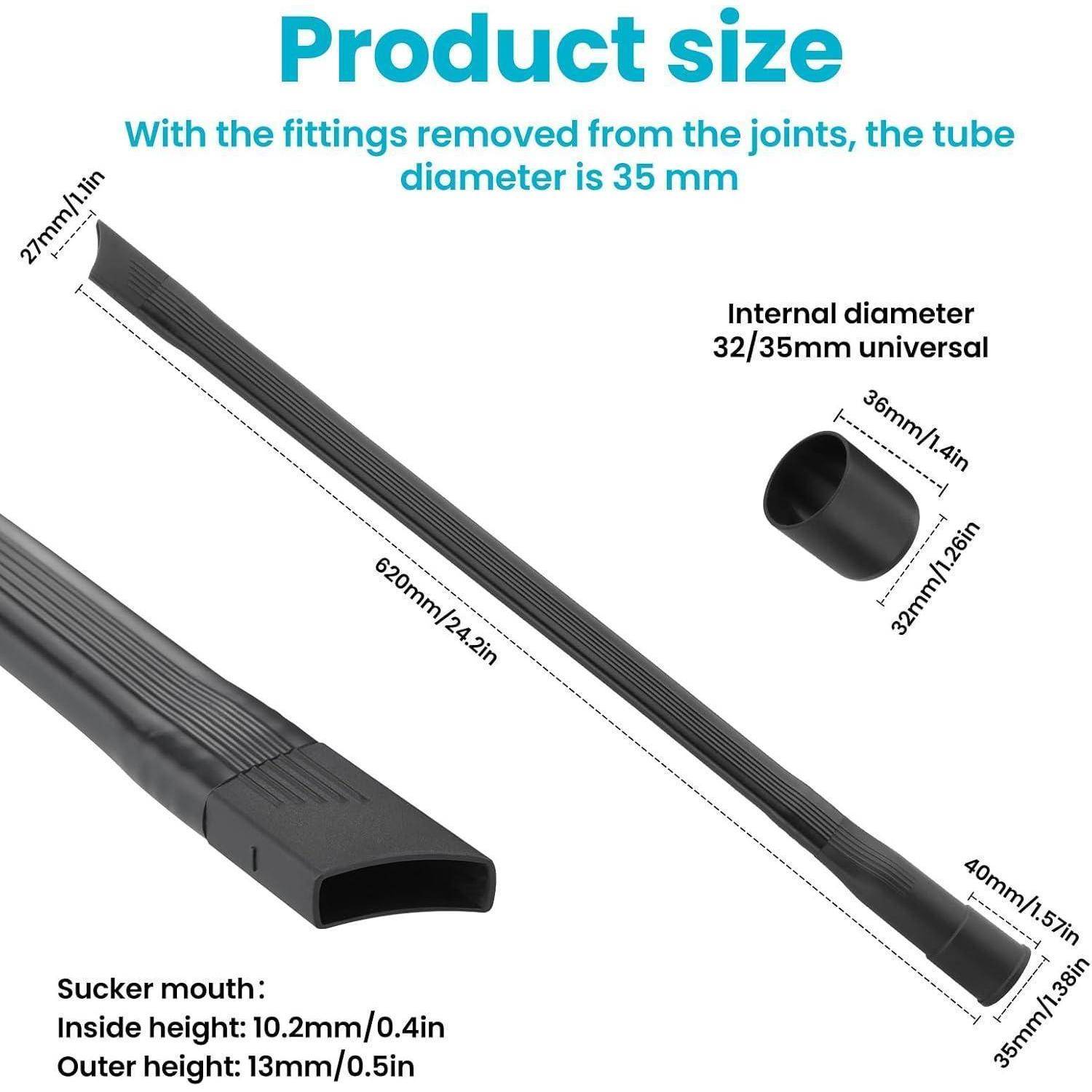 Produktgröße: Rohrdurchmesser beträgt 35 mm, mit Anschlüssen von den Verbindungen entfernt. Innendurchmesser: 32/35 mm, Länge: 132 cm, Höhen: 10,2 mm und 13 mm.
