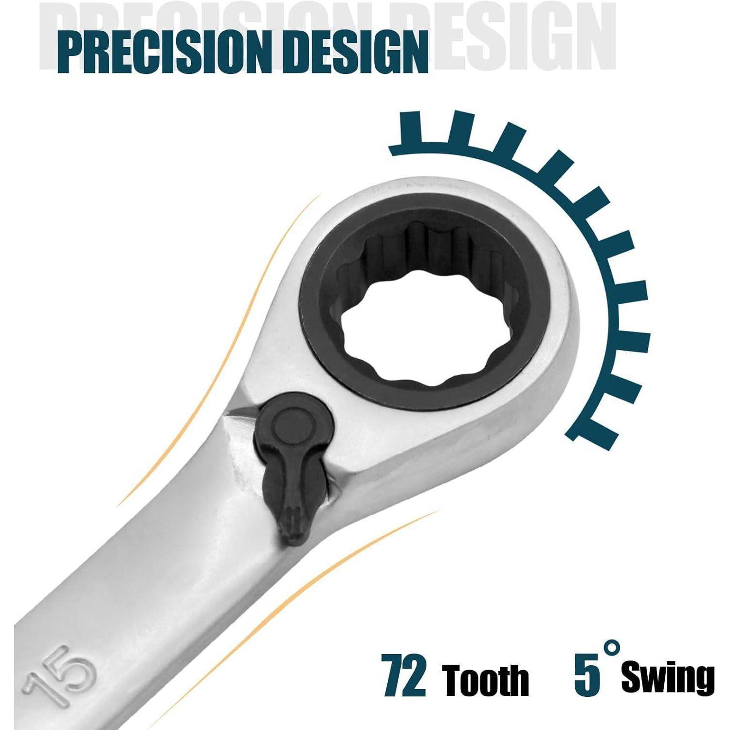 Ratschenringmaulschlüssel umschaltbar metrisch CRV Chrom 8mm