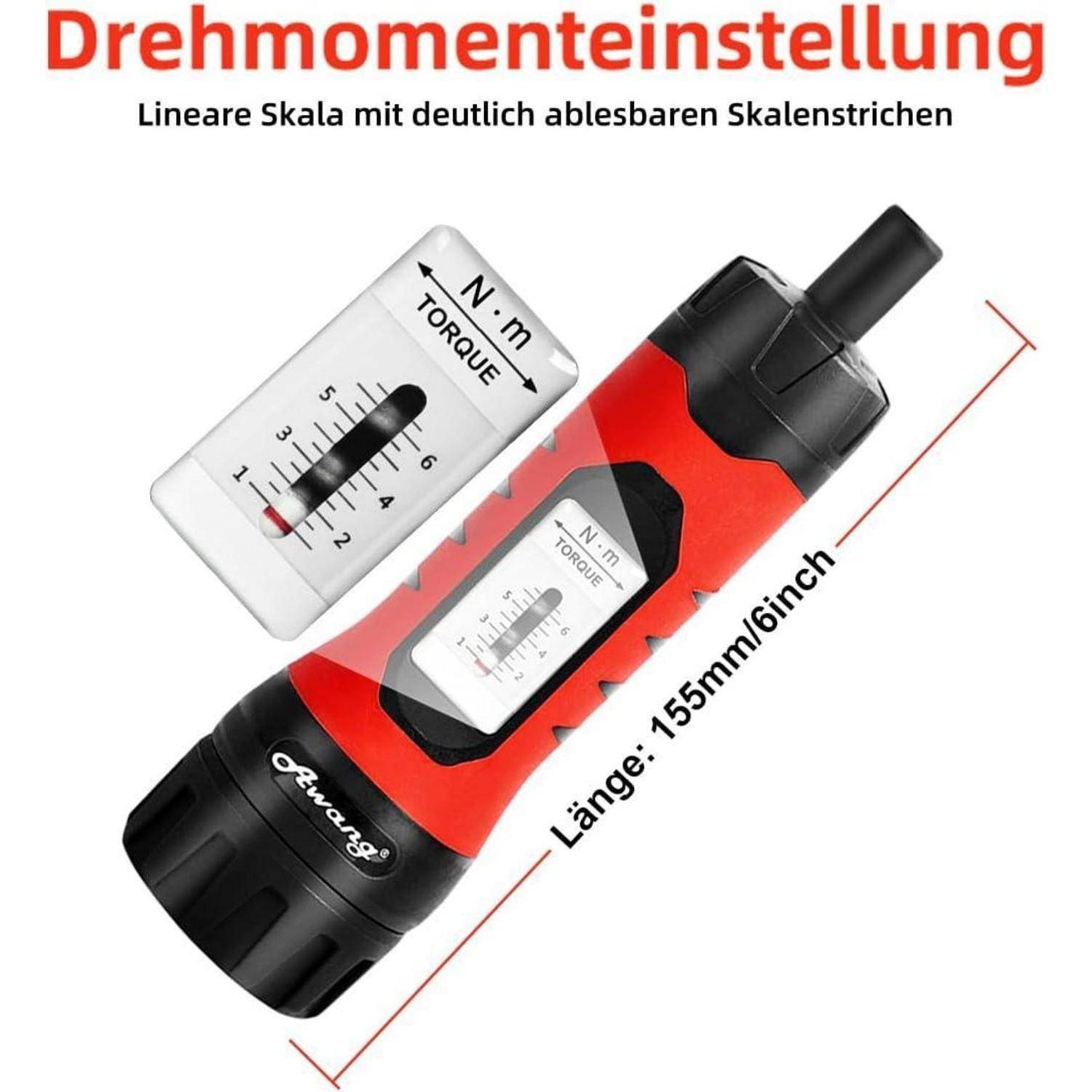 Drehmomentschraubendreher 1-6 Nm 36-tlg Bitset für Fahrradreparatur