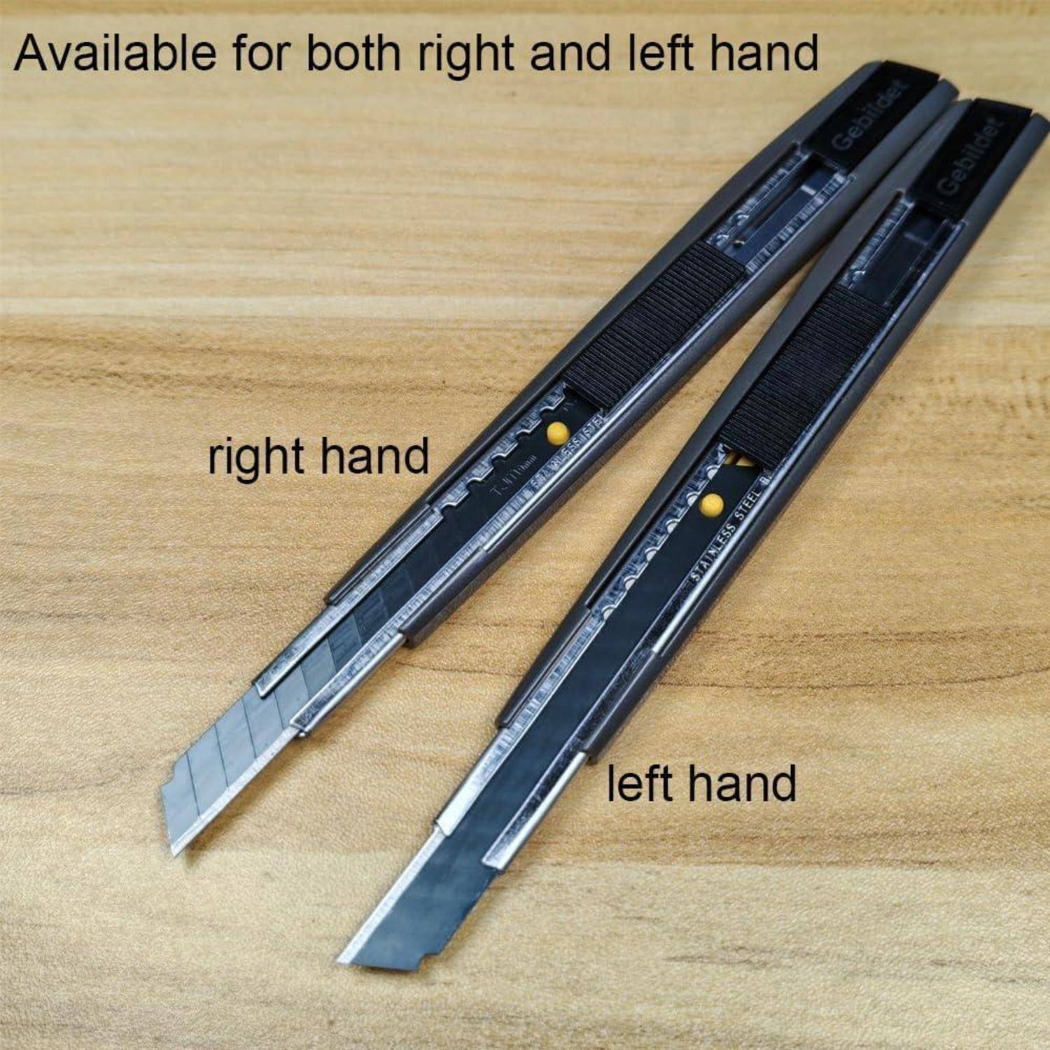 Cuttermesser 5er 9mm Klingen Rechts Linkshänder 60 Grad Messer schwarz