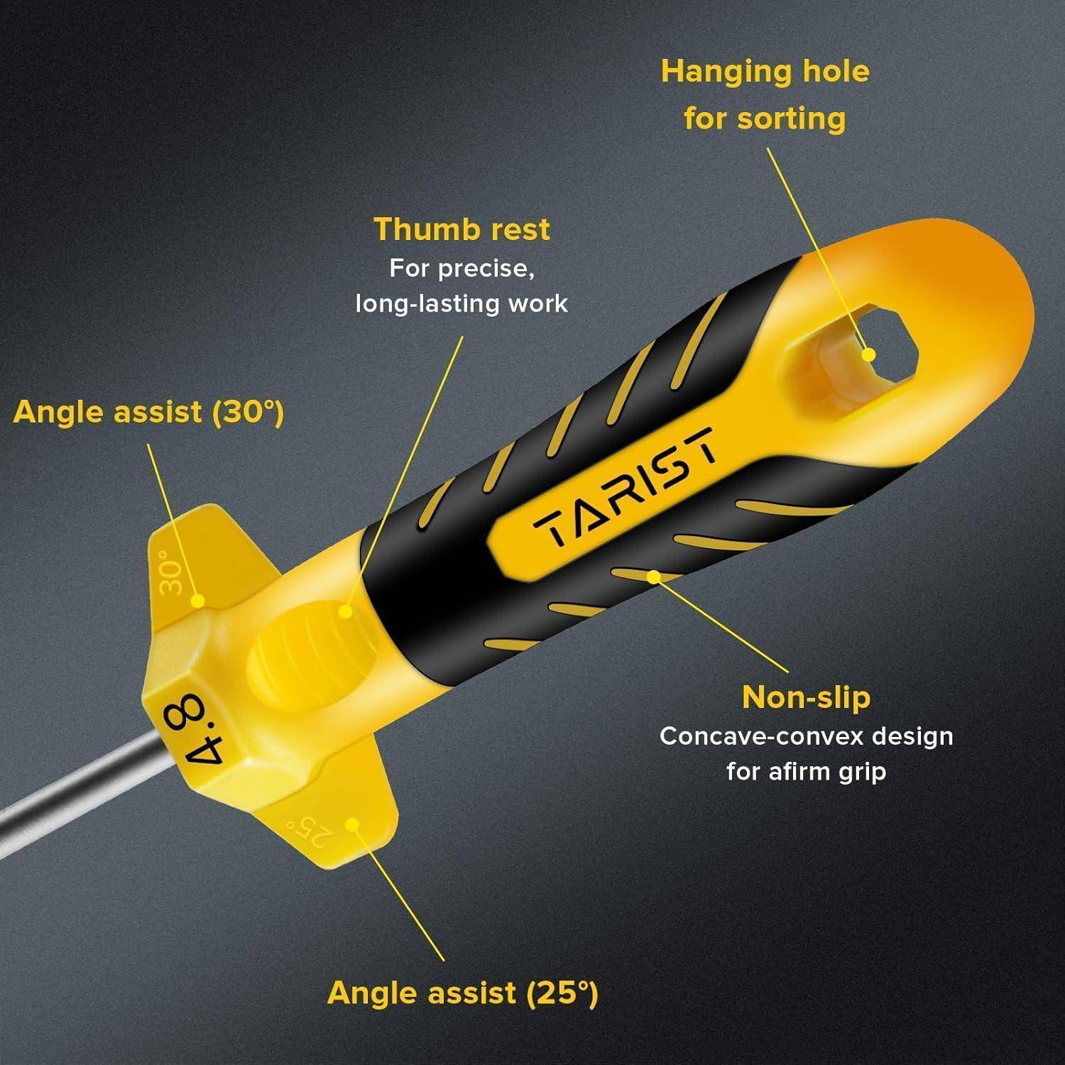 Kettensägenfeile 6tlg Rundfeilen mit Griff 4 mm 4,8 mm 5,5 mm