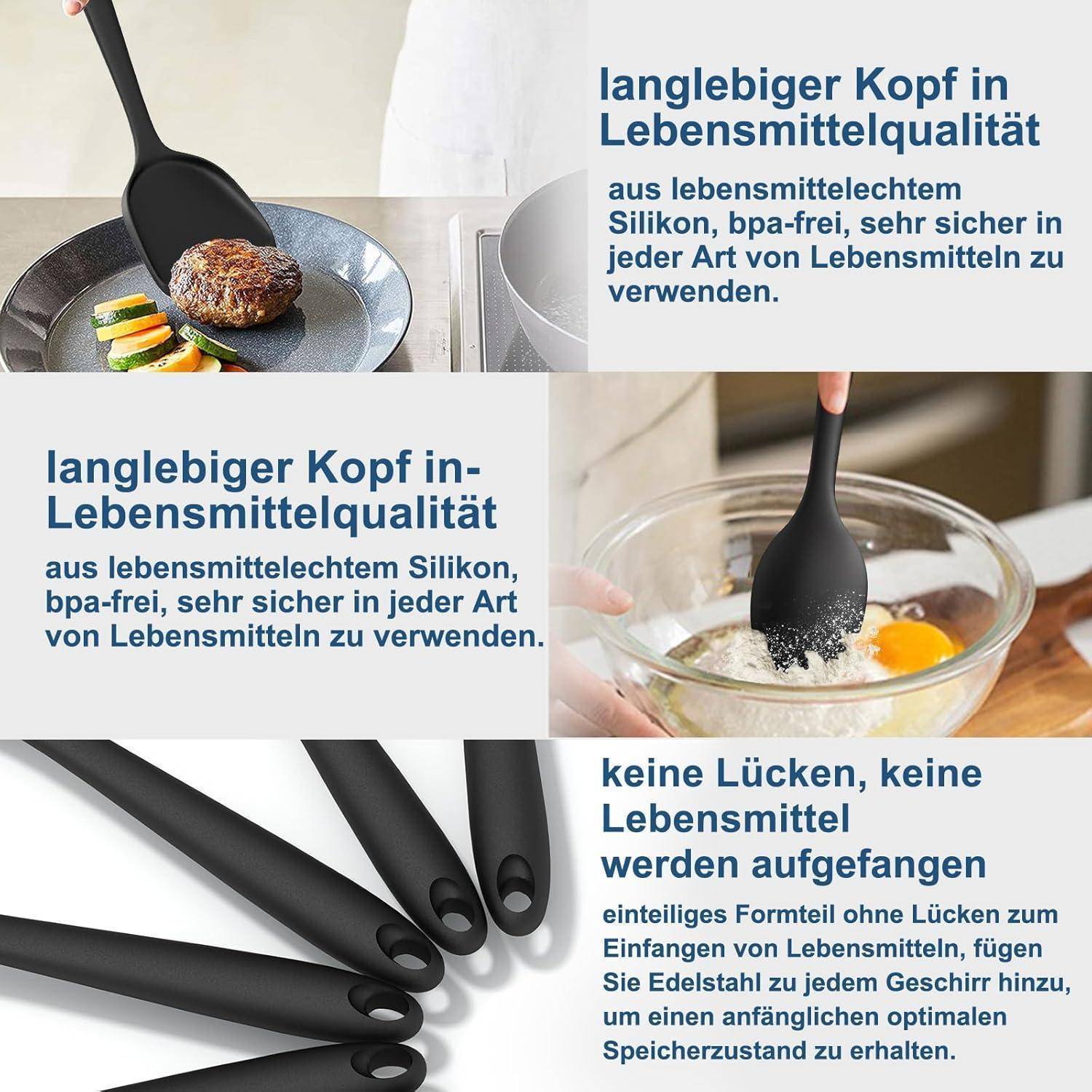 Silikon Küchenhelfer Set 25-teilig Utensilienhalter Schwarz Antihaft
