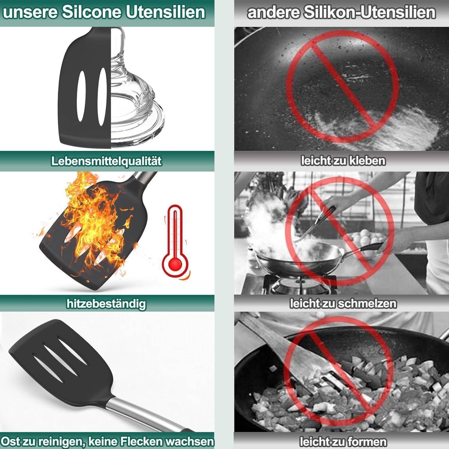 Silikon Küchenhelfer Set 34-teiliges Antihaft Kochutensilien
