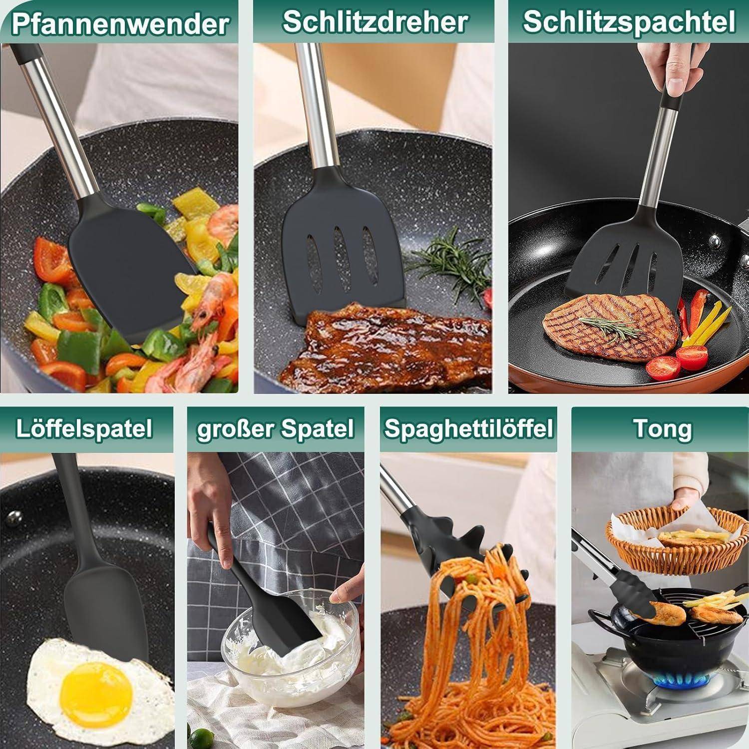 Silikon Küchenhelfer Set 34-teiliges Antihaft Kochutensilien