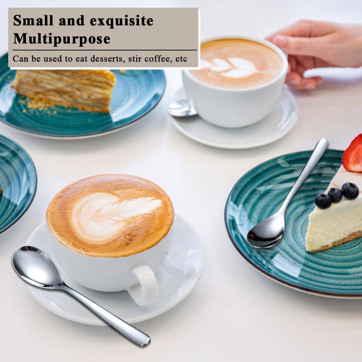 Teelöffel Set 24 Stück Edelstahl Kaffeelöffel Dessertlöffel 14cm