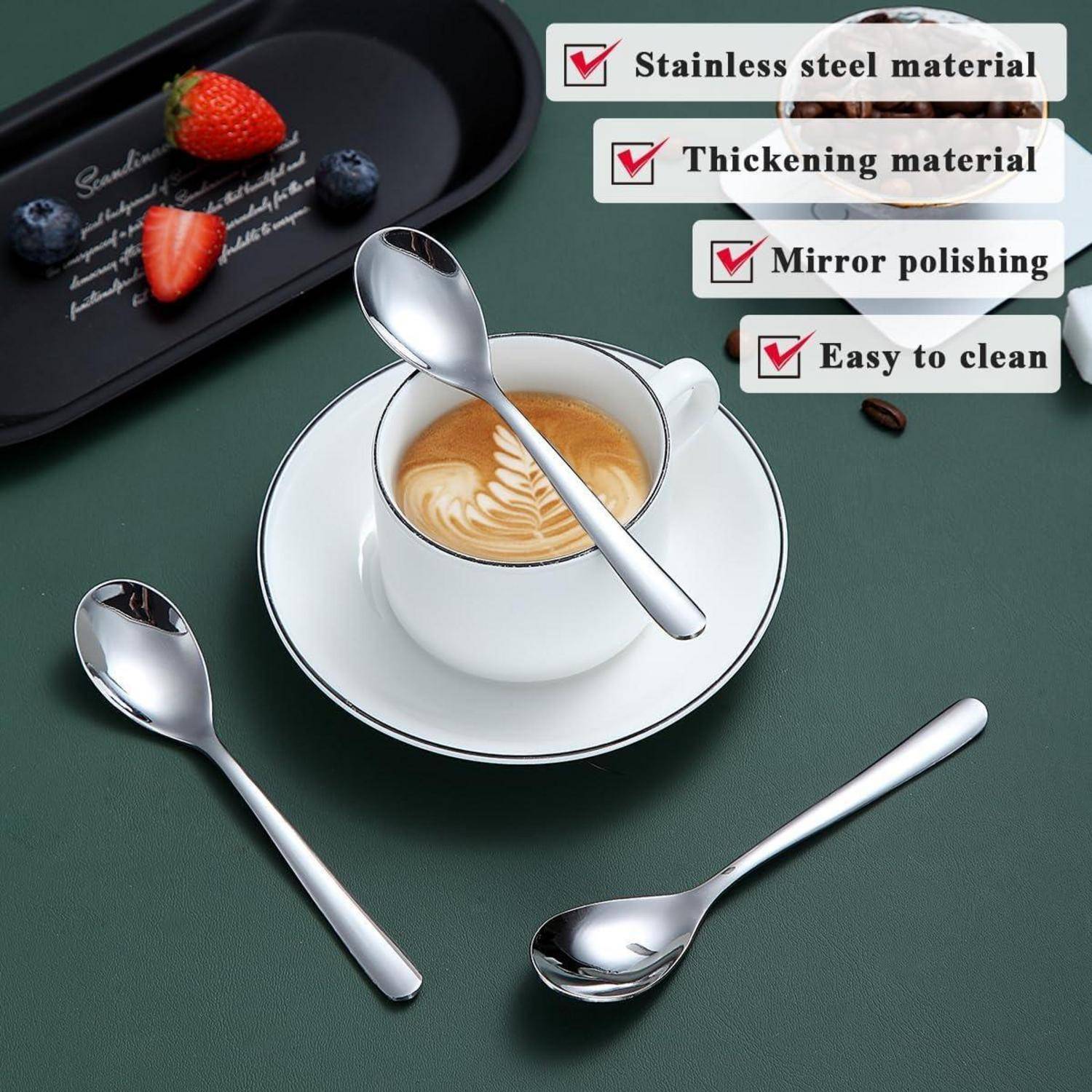 Teelöffel Set 24 Stück Edelstahl Kaffeelöffel Dessertlöffel 14cm
