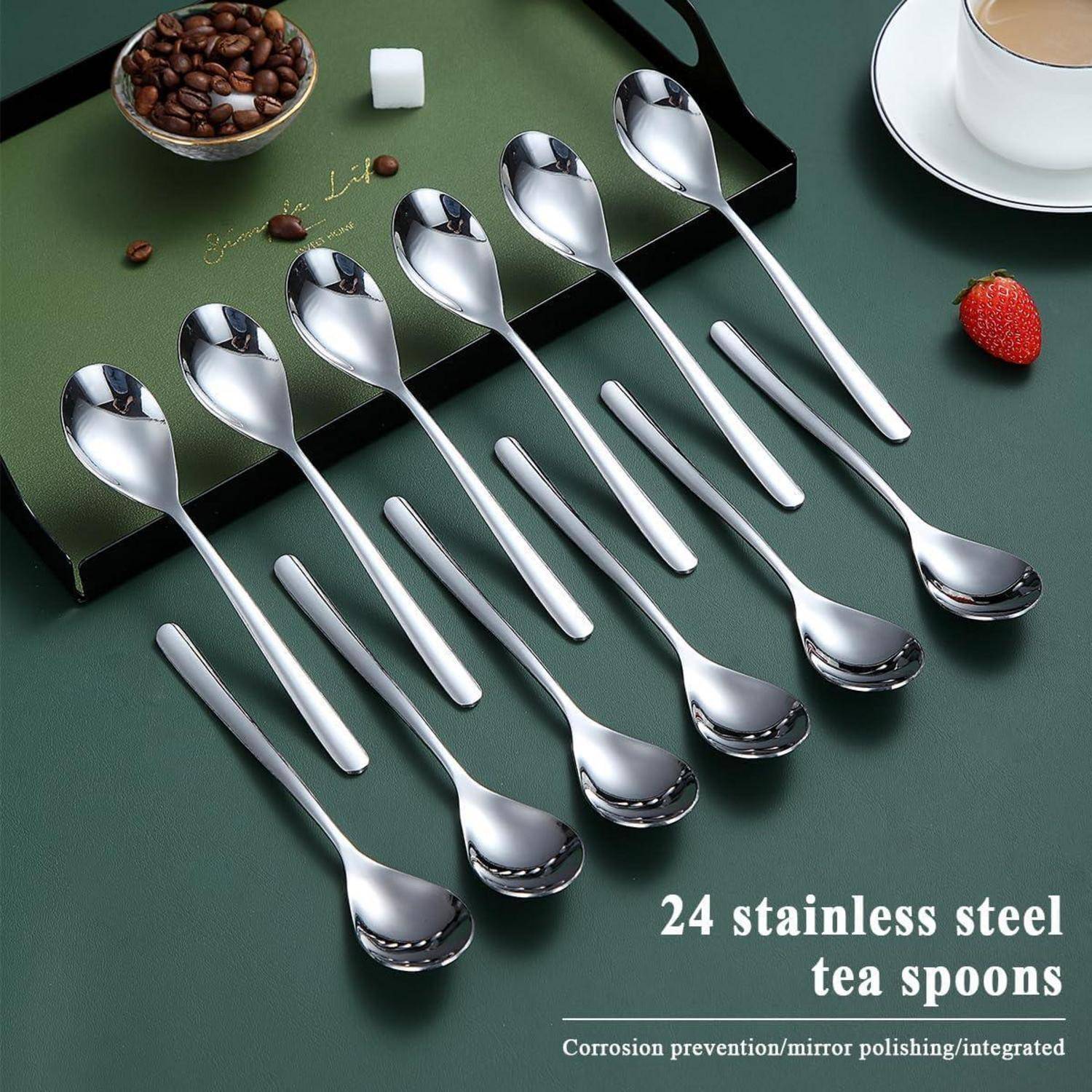 Teelöffel Set 24 Stück Edelstahl Kaffeelöffel Dessertlöffel 14cm