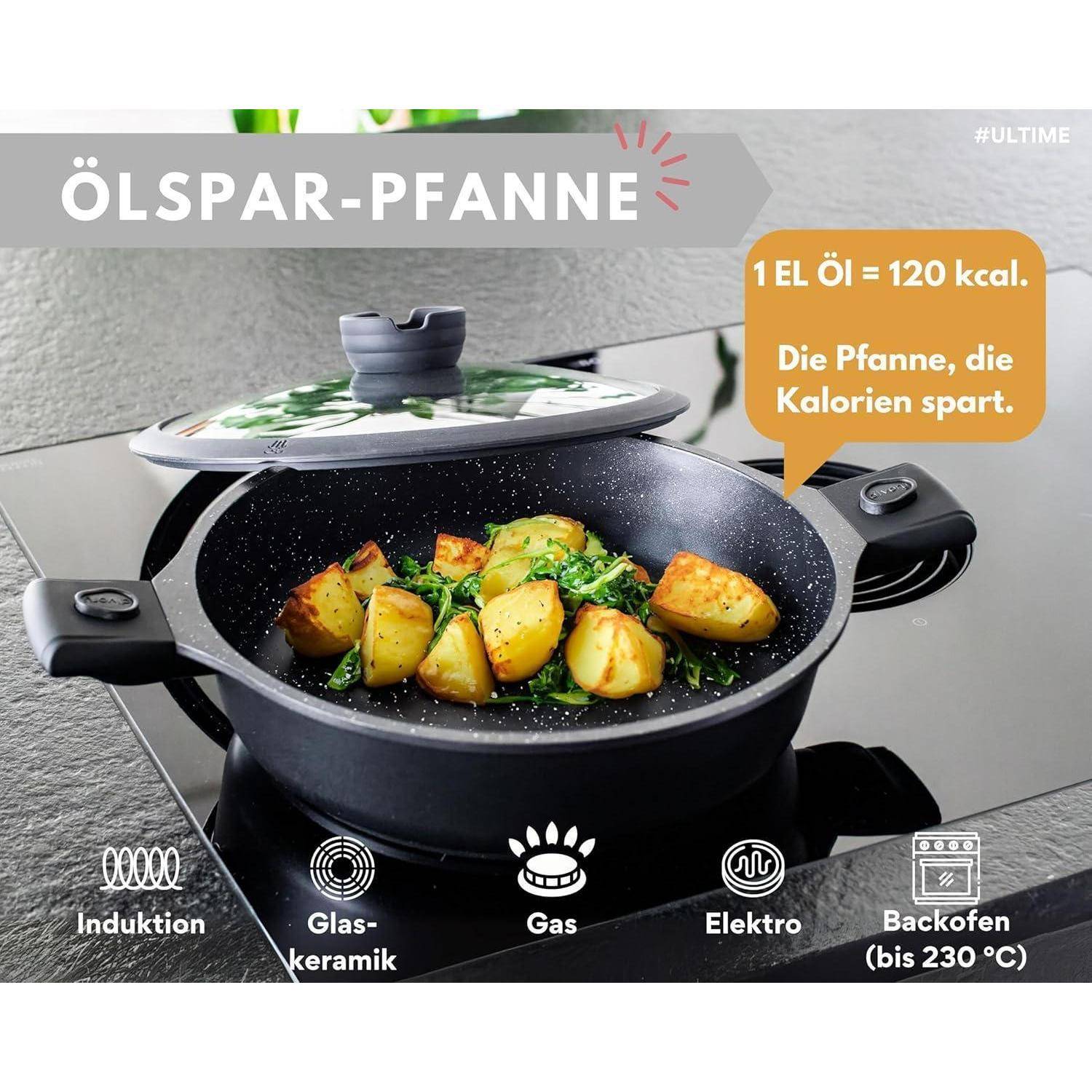 Schmorpfanne 28cm Induktion Aluminium Schwarz Schmorpfanne 28cm