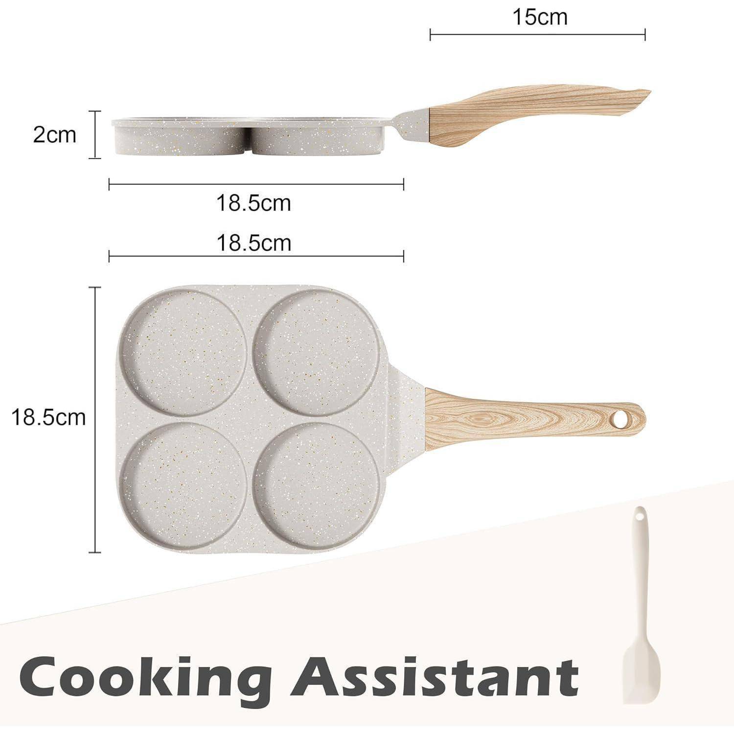 Pfanne Antihaft Induktion Eierpfanne Granit PFOAfrei 4 Omelette Beige