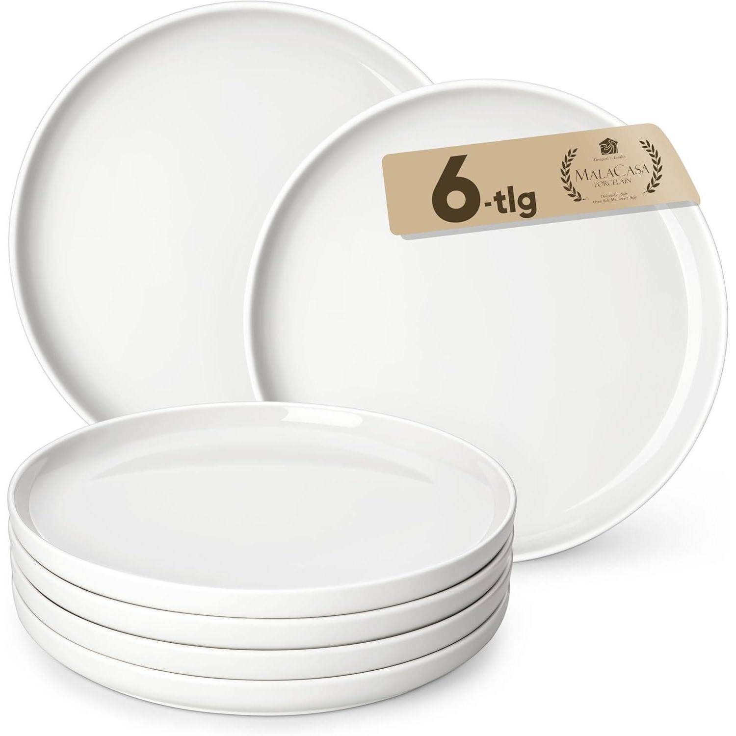 Dessertteller Porzellan 21cm Servierteller Dessertteller 6 Tlg Weiß