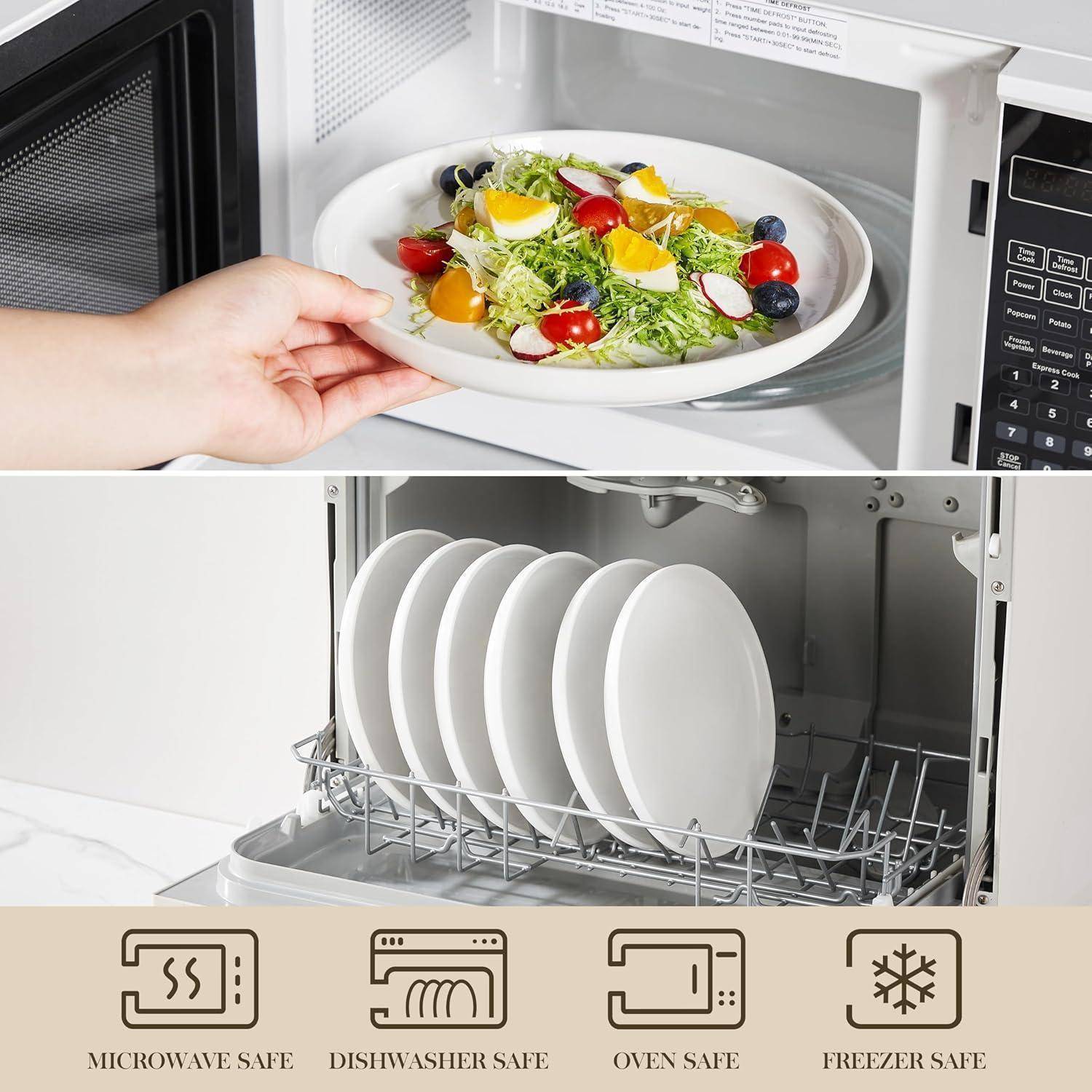 Dessertteller Porzellan 21cm Servierteller Dessertteller 6 Tlg Weiß
