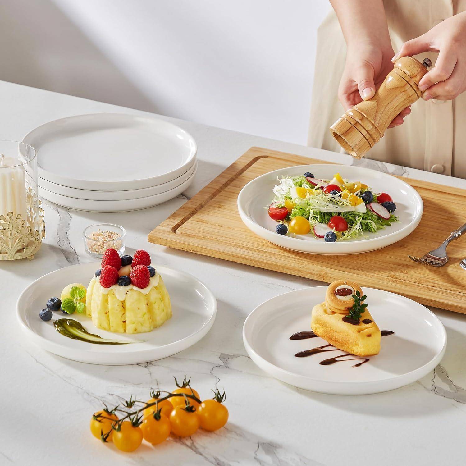 Dessertteller Porzellan 21cm Servierteller Dessertteller 6 Tlg Weiß