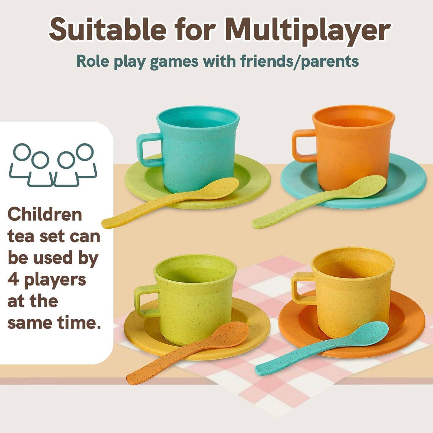 Teeservice Kinder 15-teilig Puppengeschirr Spielküche