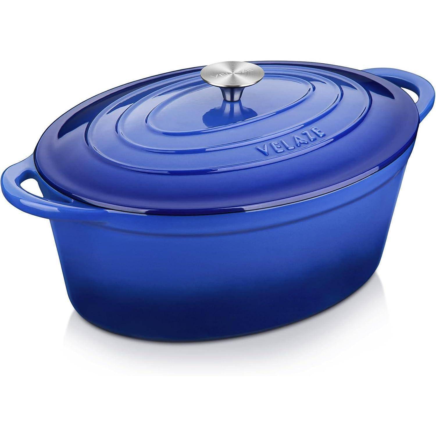 Topf Gusseisen Oval Bräter Blau 7.5 Quart-Y