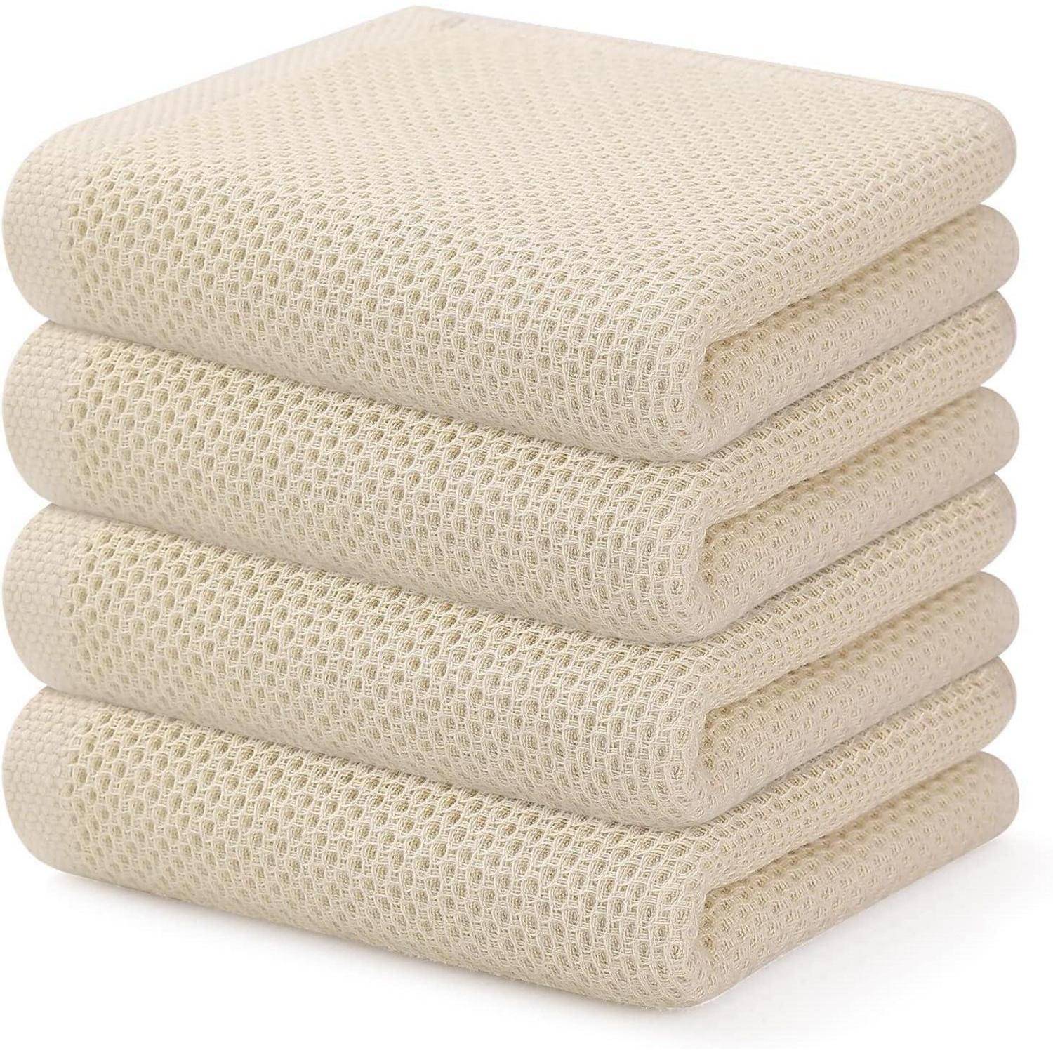 Geschirrtücher Baumwolle Küchentücher 4er Set Beige 33x74 CM
