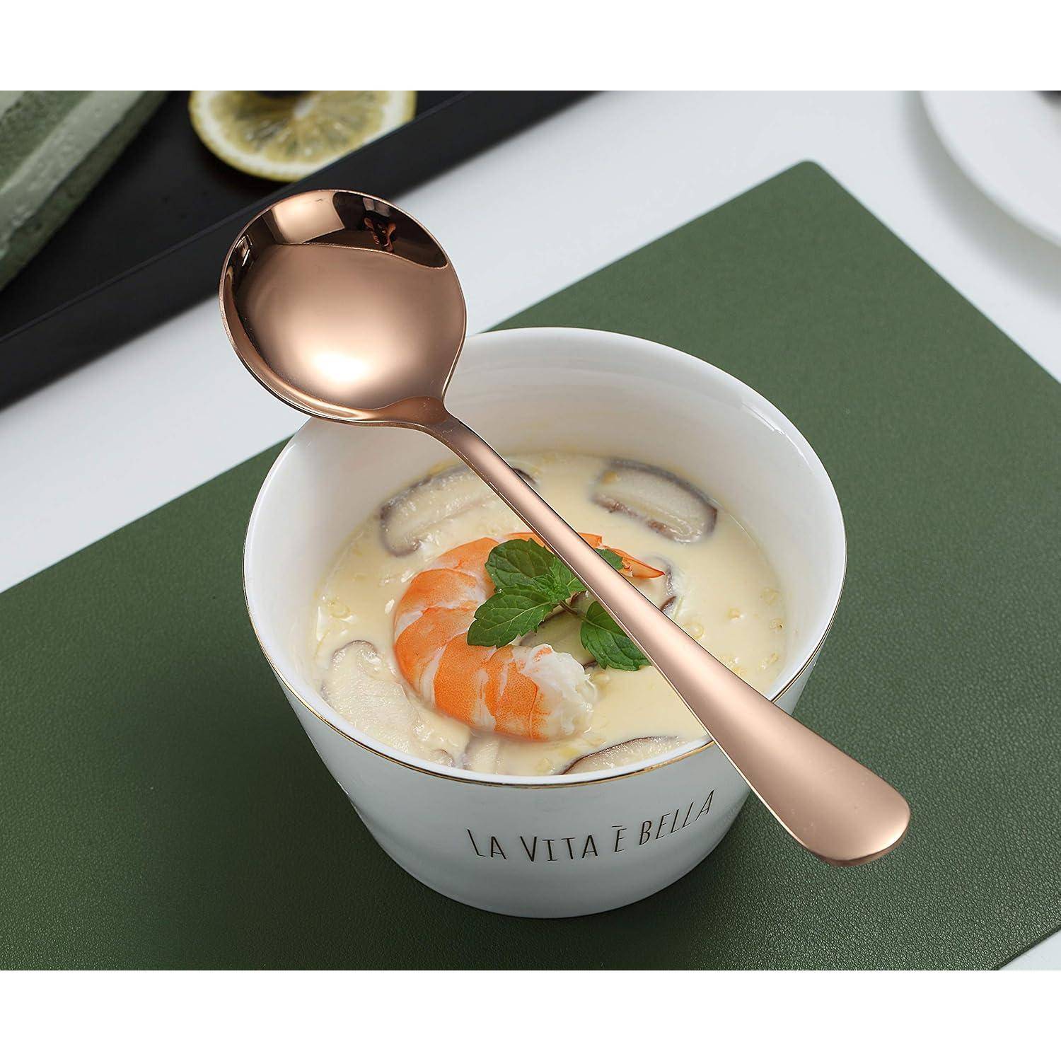 Suppenlöffel Edelstahl Roségold Rundlöffel 6er 6. 6 Stück Roségold