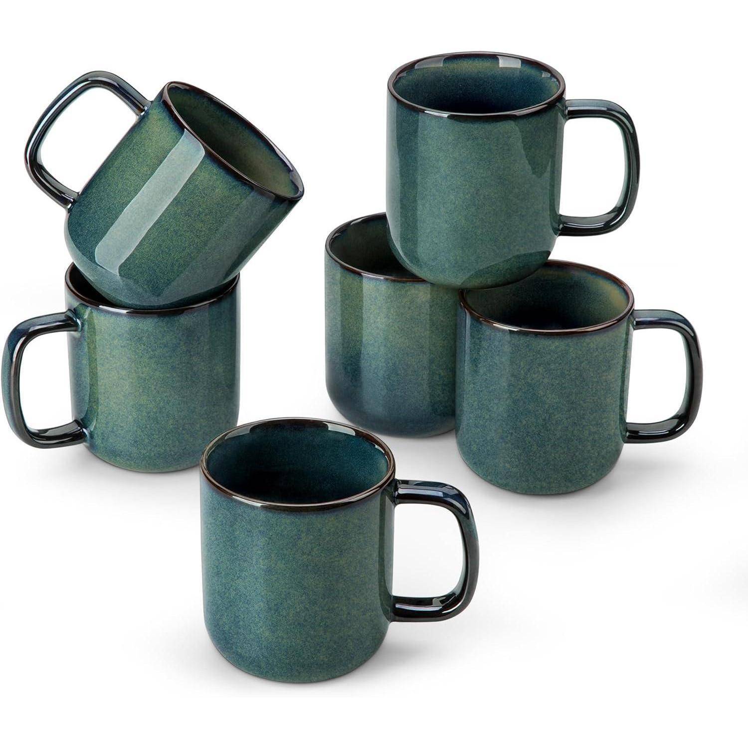 Kaffeetassen Steingut 6er 360ml Starry-grün 360ml Becher (6x)