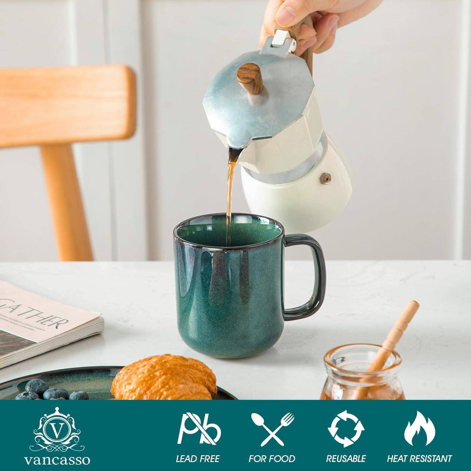 Kaffeetassen Steingut 6er 360ml Starry-grün 360ml Becher (6x)