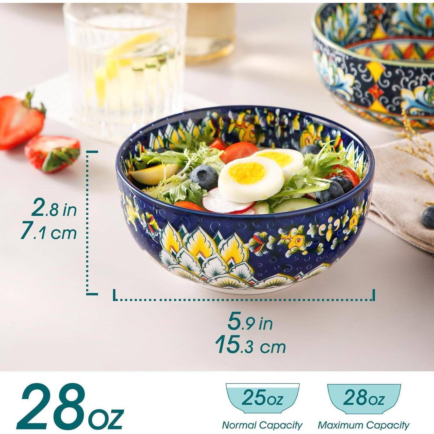 Müslischalen Porzellan 6teilig Schüsselset Simi Doppelseite 840ML