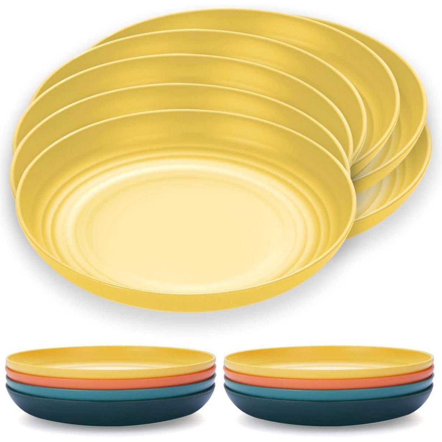 Speiseteller 8er 23cm funzerbrechliche Mikrowelle BPA frei 4. Gelb