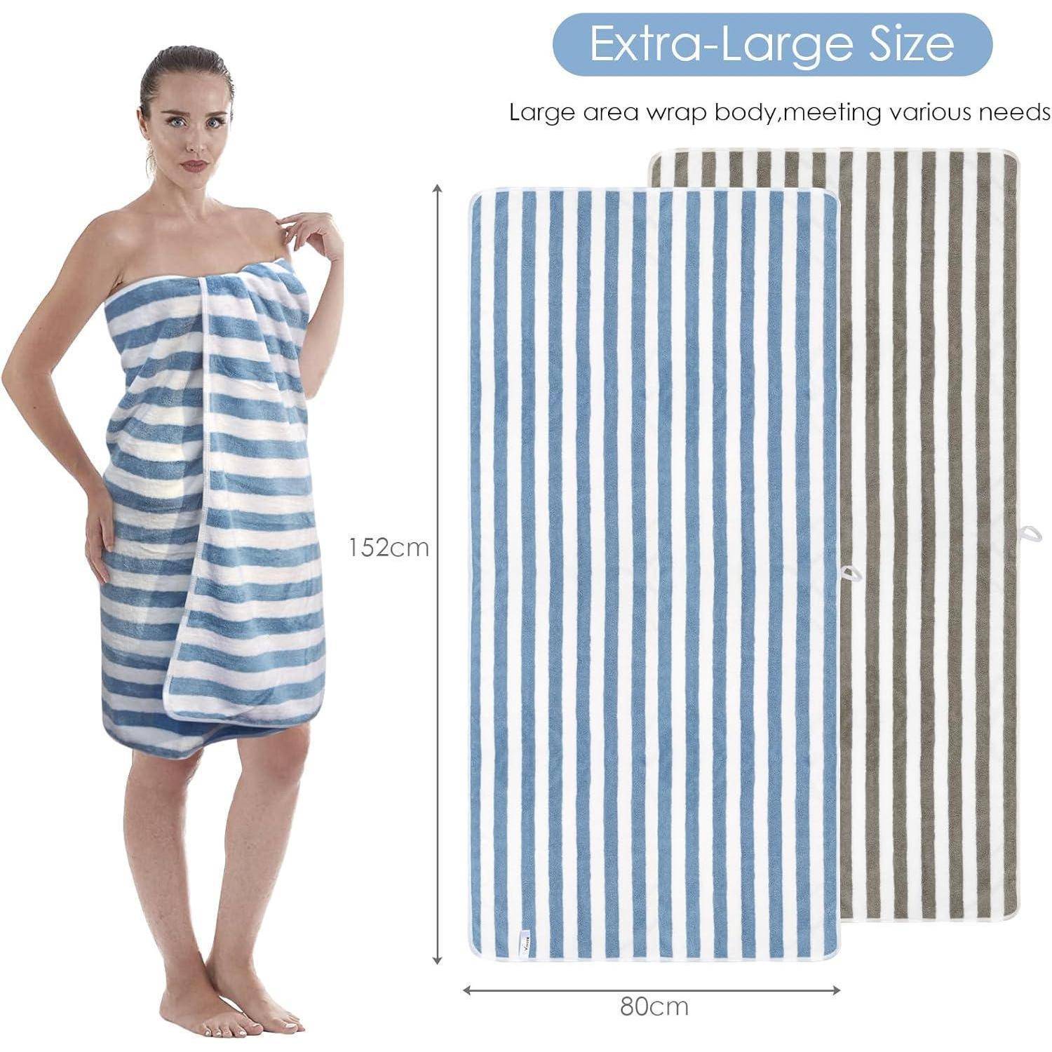 Badetuch Mikrofaser 70x140 schnelltrocknend fusselfrei 2er Grau+blau