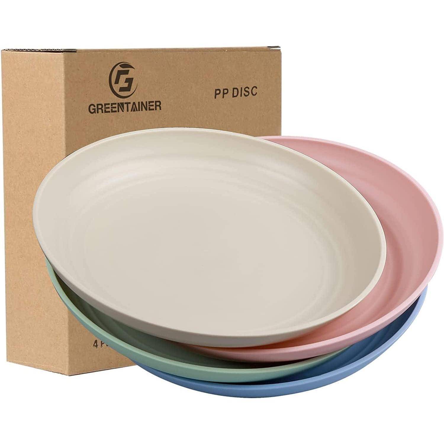 Teller 4er unzerbrechlich Plastik mikrowellenfest Helle Farbe 25 cm
