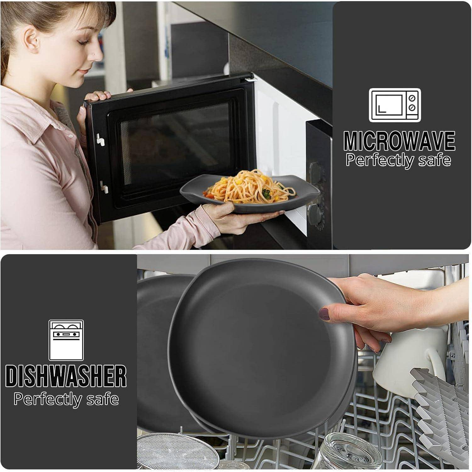 Geschirrset PP 16 Teile Speiseteller Dessertteller 16pcs-quadratisch-2