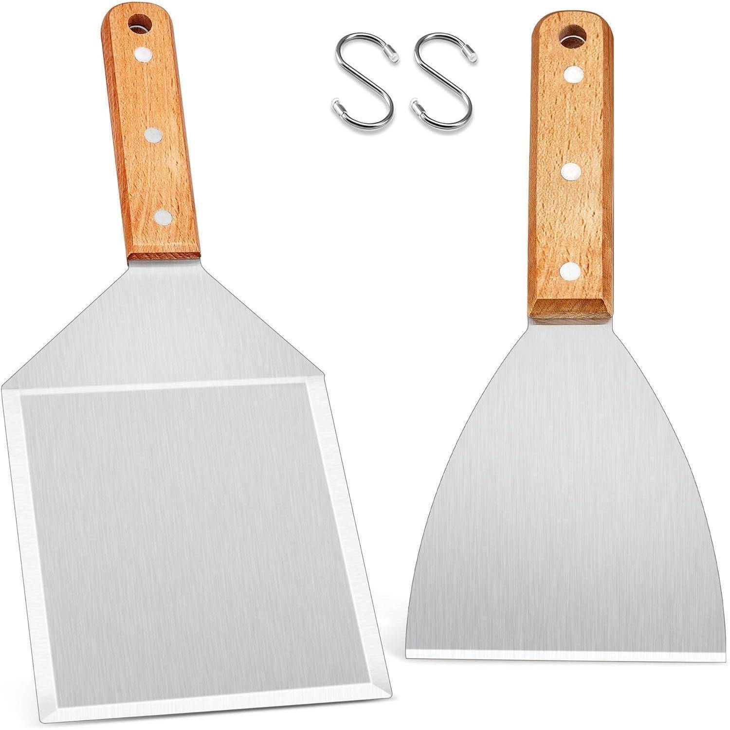 Grillspachtel Edelstahl Holzgriff Grillspachtel 2 Edelstahl-Holzgriff