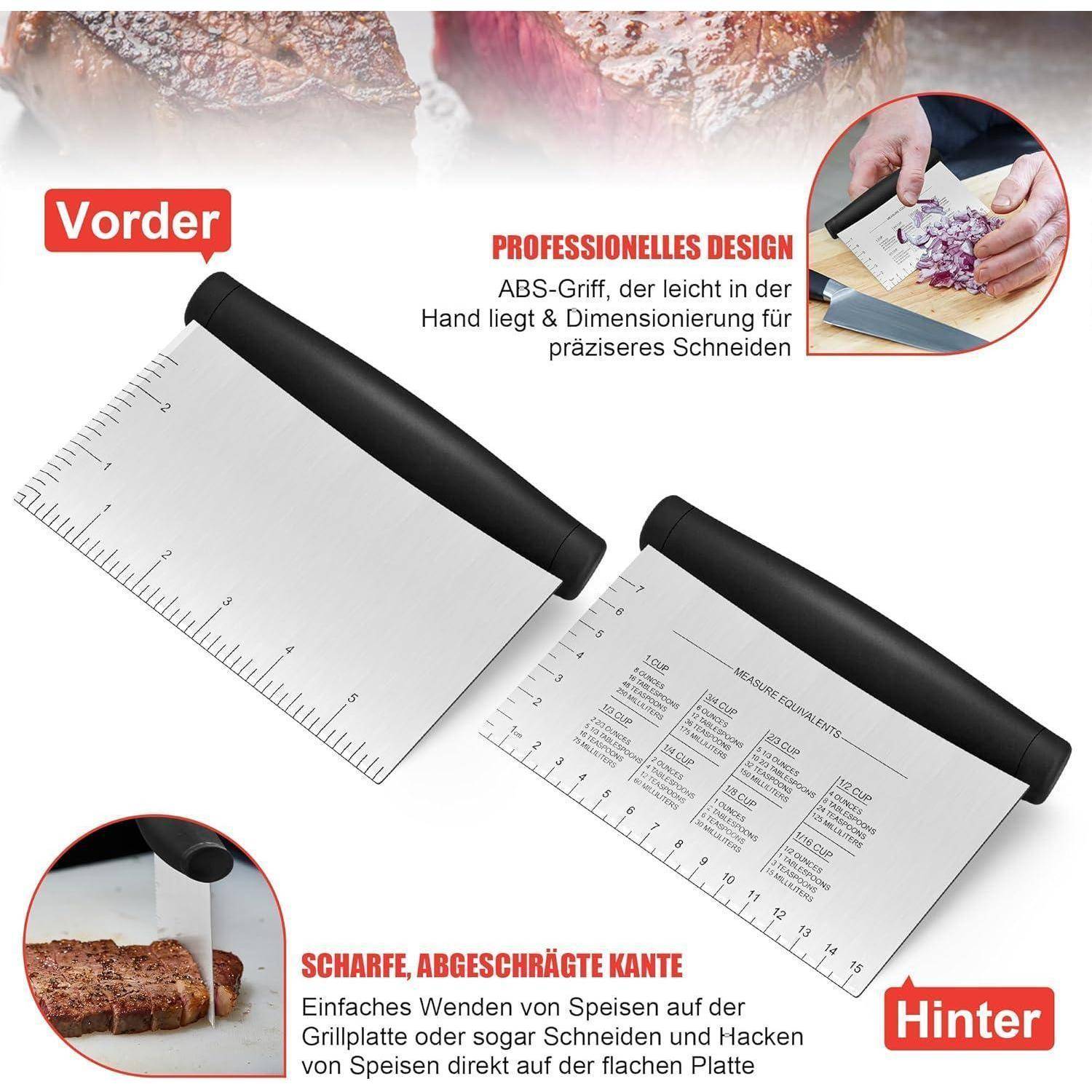 Grillspachtel 3er Set Grillspachtel 3 Edelstahl ABS Kunststoffgriff