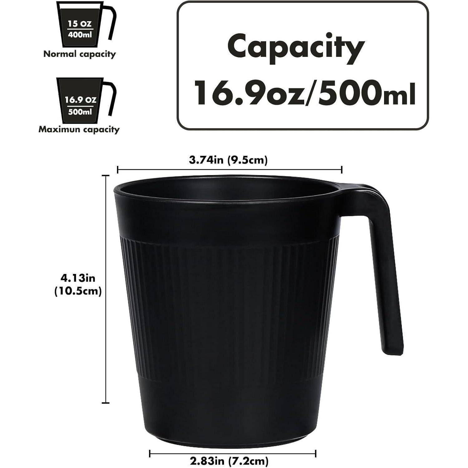 Tasse Wiederverwendbar 500ml 8 Pcs Farbverlaufsserie Tasse mit Henkel
