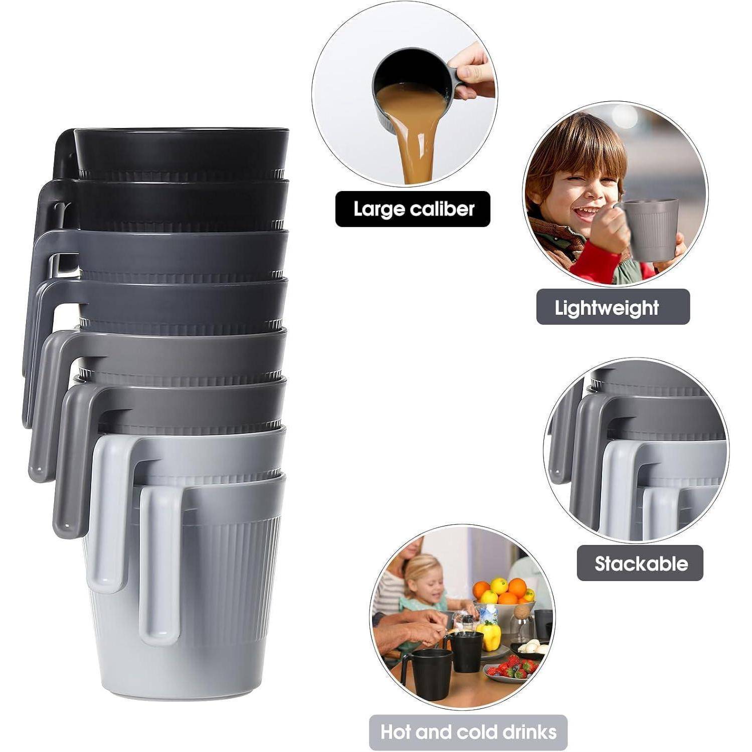 Tasse Wiederverwendbar 500ml 8 Pcs Farbverlaufsserie Tasse mit Henkel