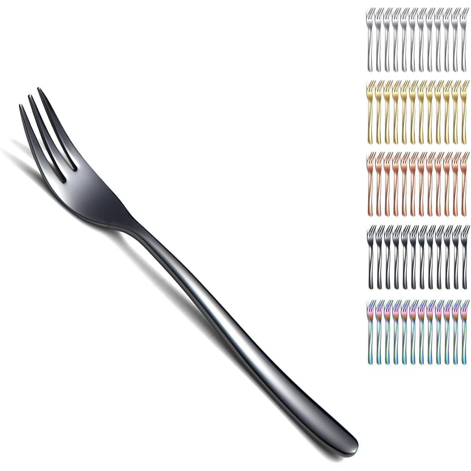 Dessertgabeln schwarz 12er 14cm Edelstahl titanbeschichtet 4 Schwarz