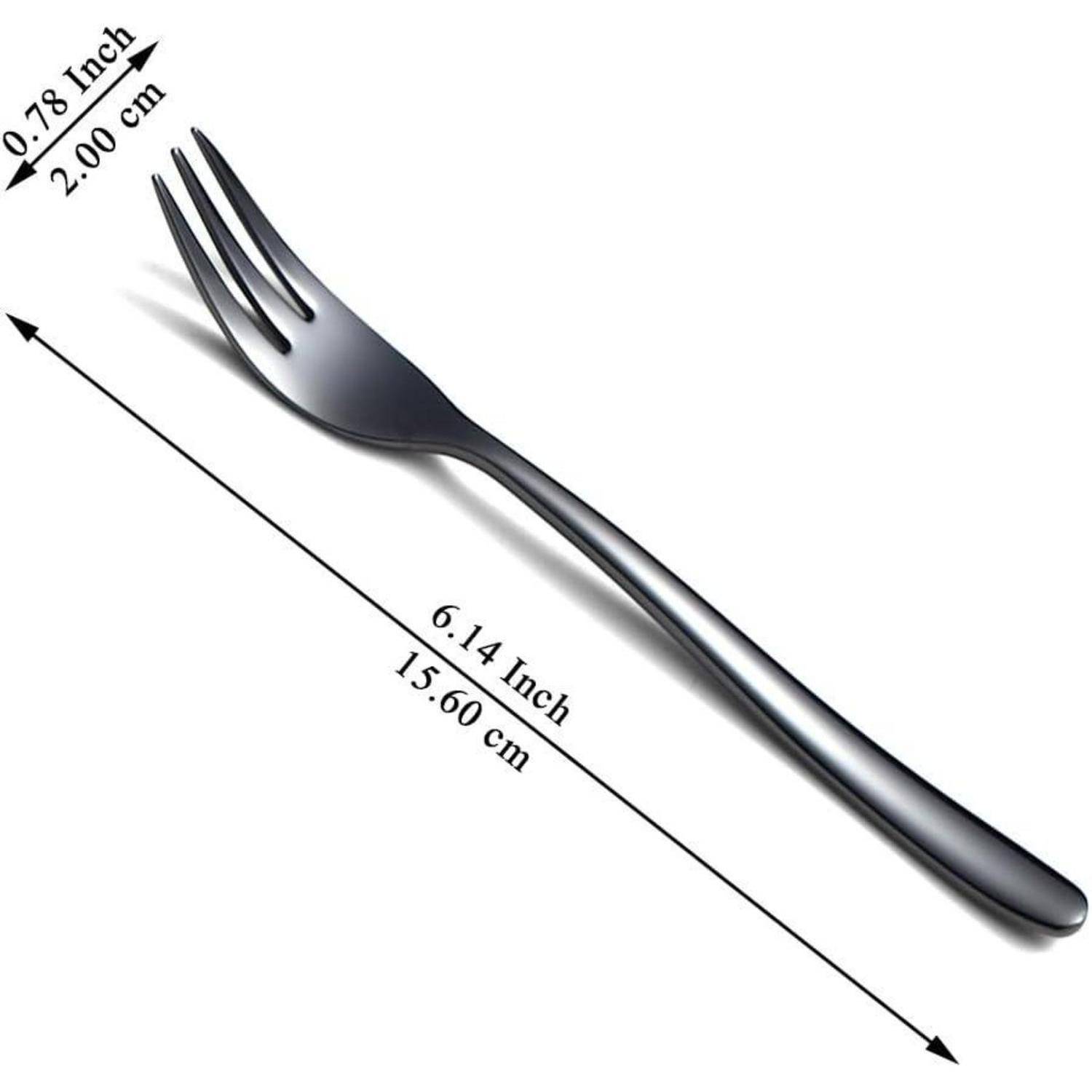Dessertgabeln schwarz 12er 14cm Edelstahl titanbeschichtet 4 Schwarz