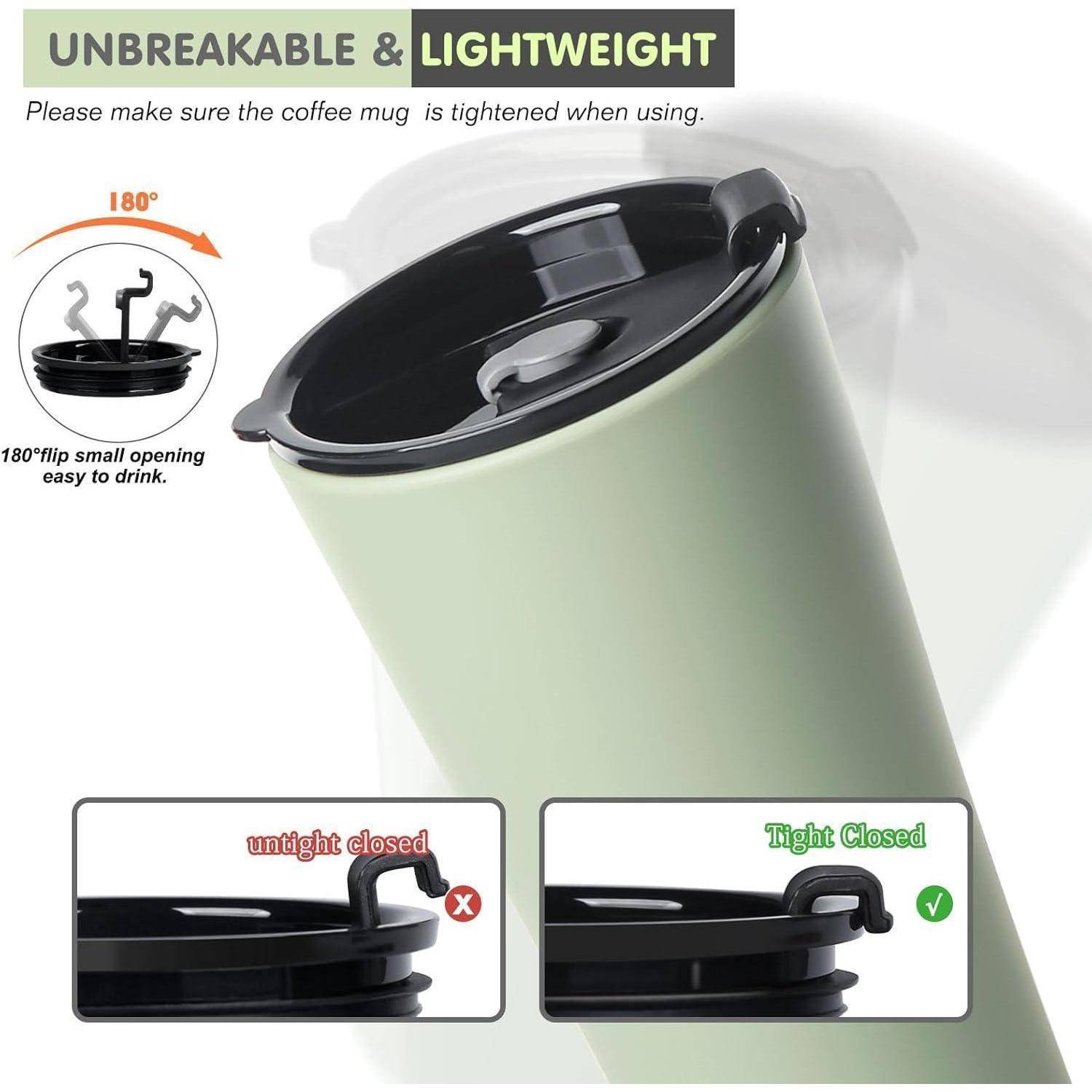 Thermobecher 600ml Auslaufsicher Plastik 4 Pcs Dunkle Tasse mit Deckel