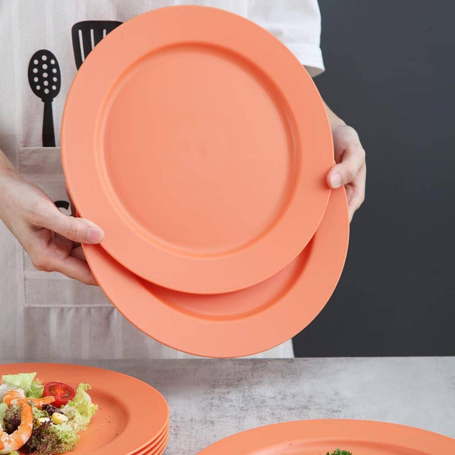 Teller 25cm Set 8er Abbaubar Unzerbrechlich BPAFrei 3. Orange