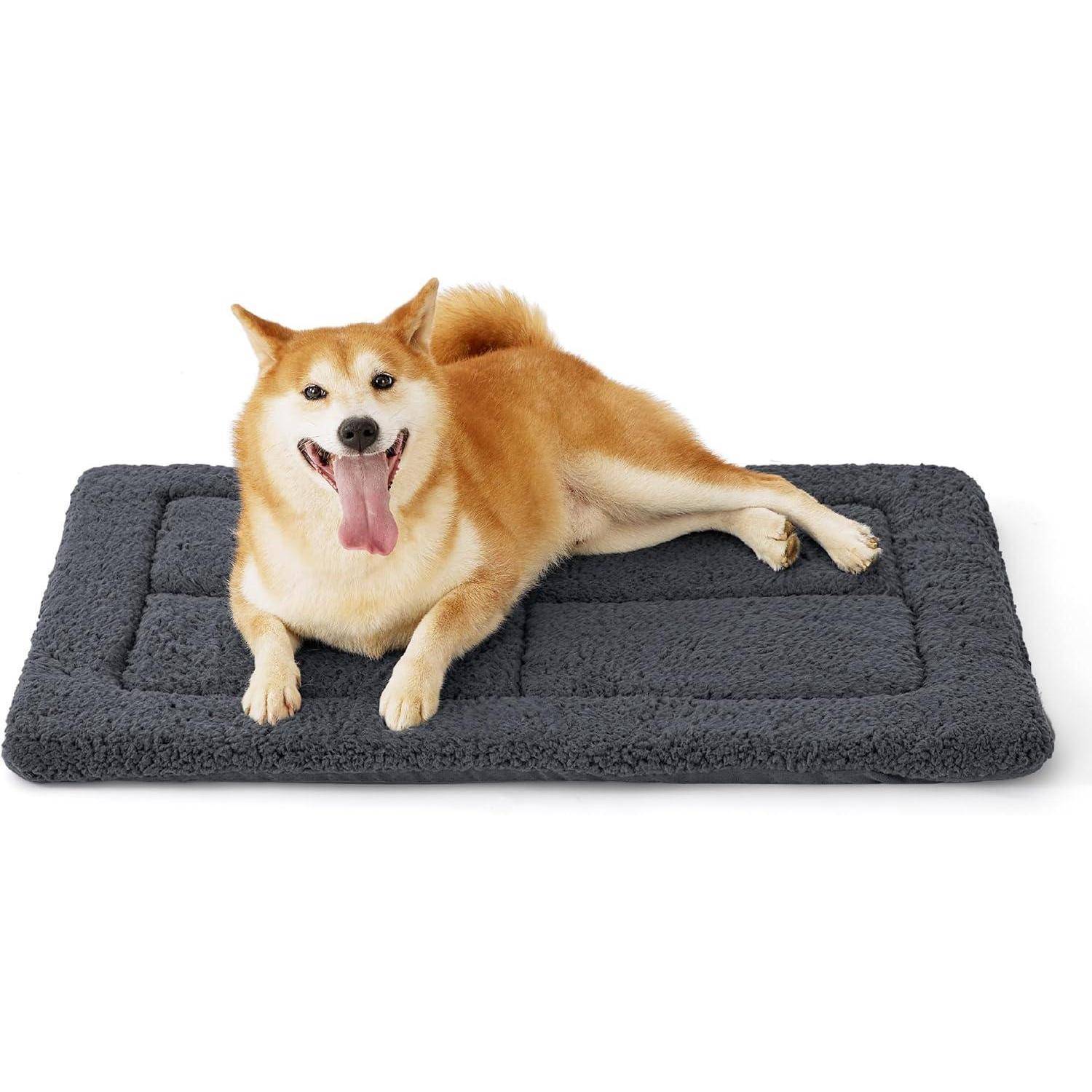 Waschbare Hundematte Mittelgroße Hunde 89x58 cm Hundekissen Grau